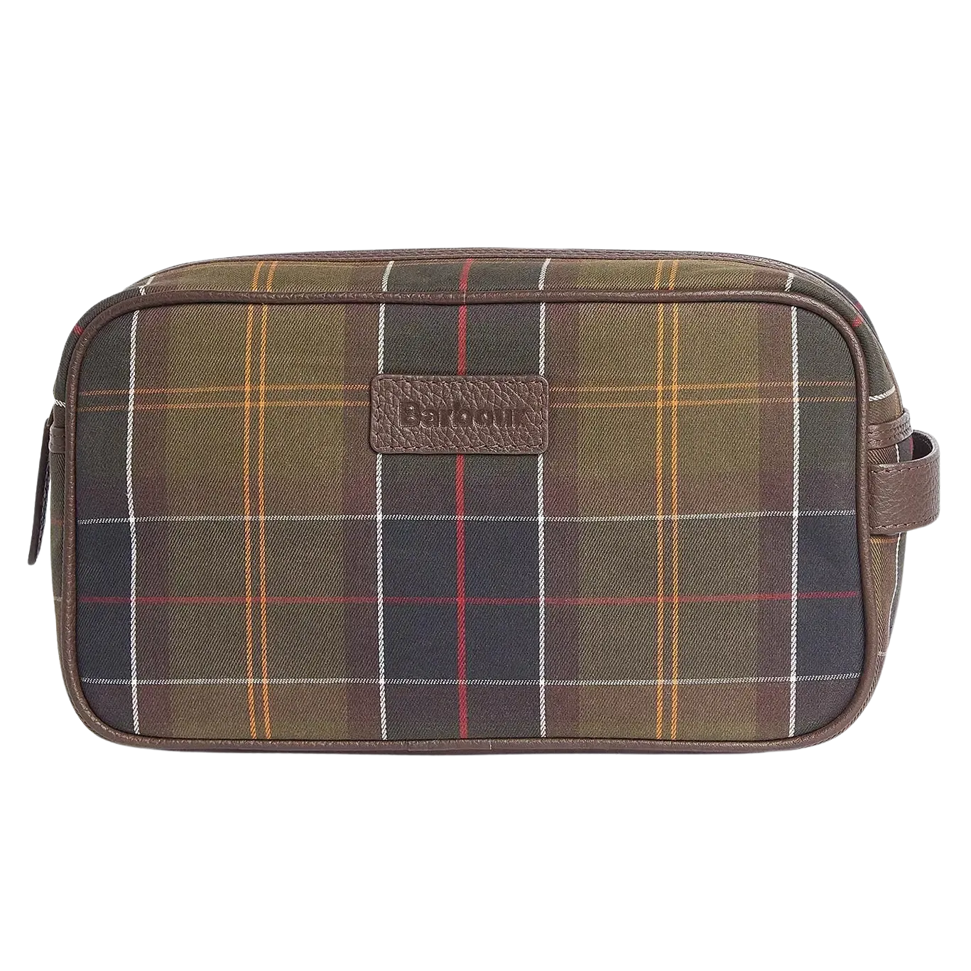 Barbour Tartan & Leather Wash Bag