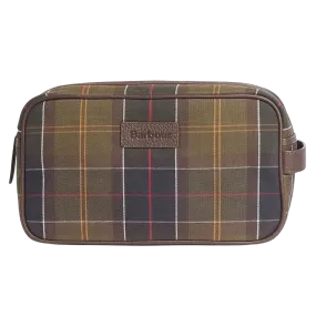 Barbour Tartan & Leather Wash Bag