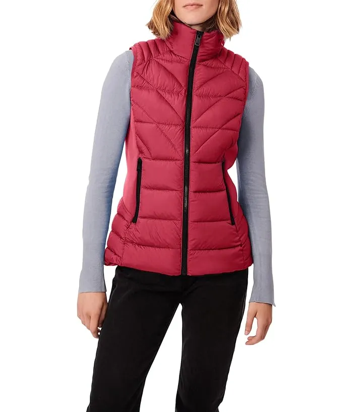 Bernardo Fashions Softy Glam Quilted Vest with Neoprene Combo Women's