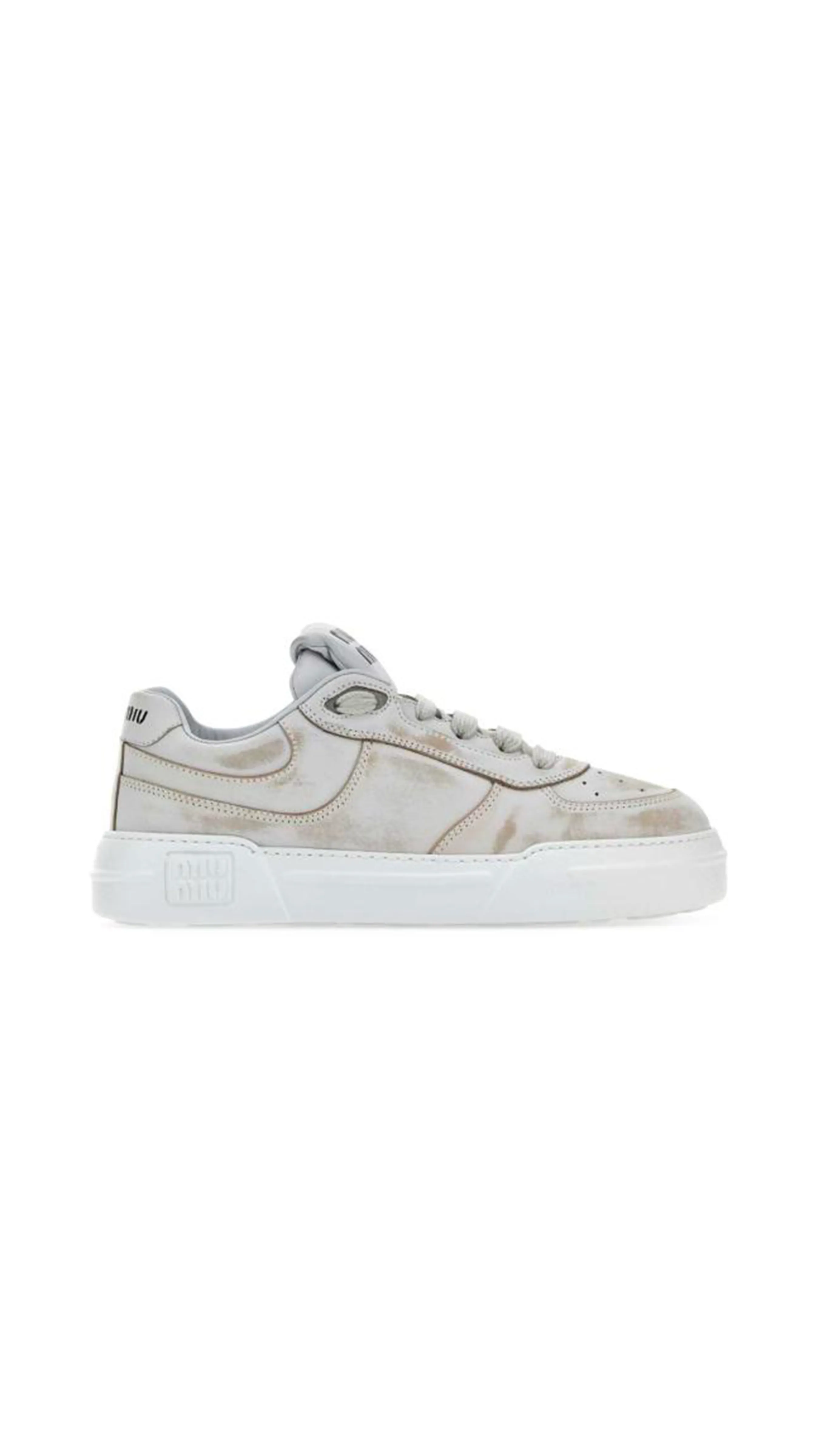 Bleached Leather Sneakers - White