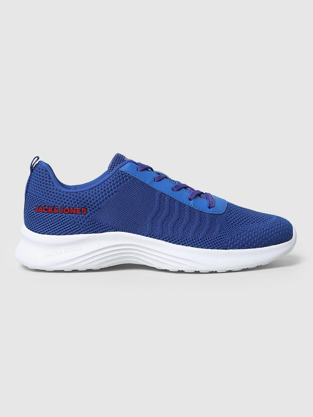 Blue Mesh Lace-Up Sneakers