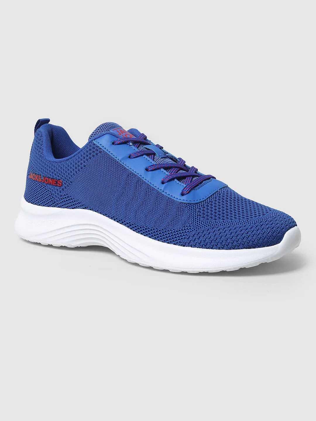 Blue Mesh Lace-Up Sneakers