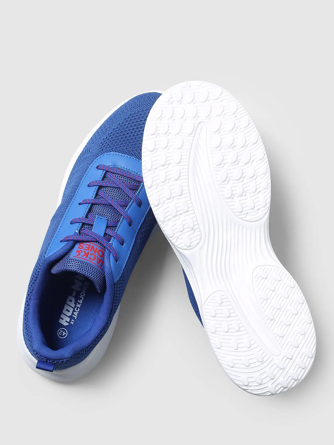 Blue Mesh Lace-Up Sneakers