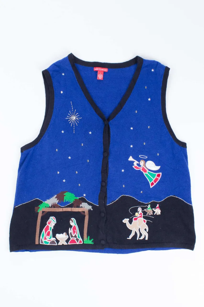 Blue Ugly Christmas Vest 54756