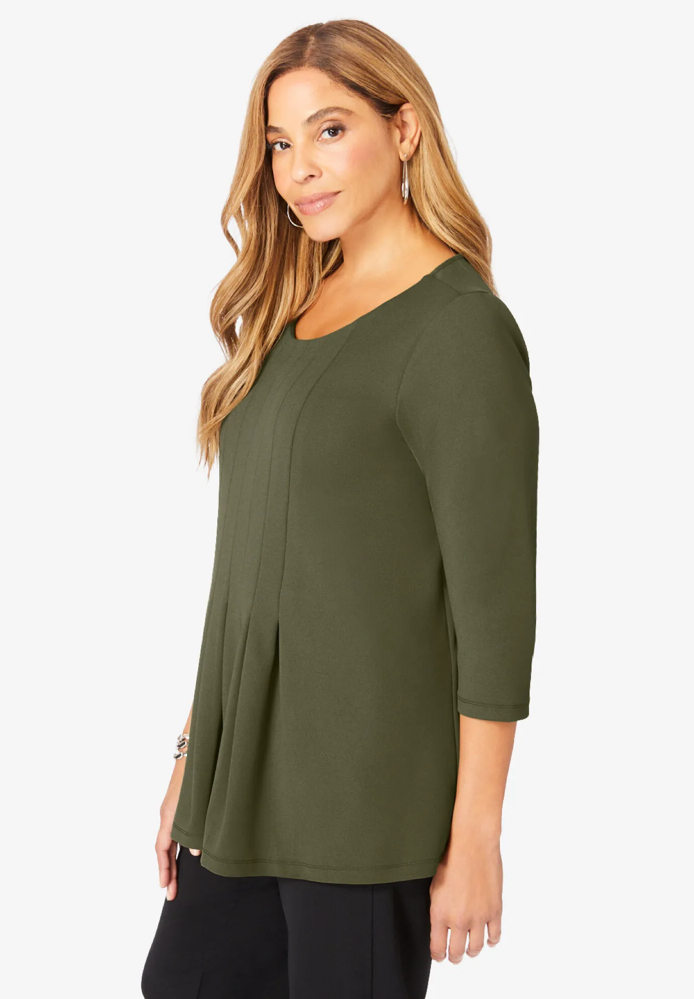 Boatneck Pleated Tunic