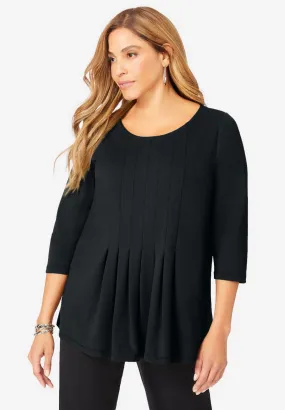 Boatneck Pleated Tunic