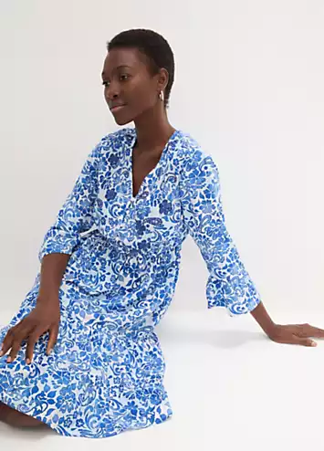 bonprix Printed V-Neck Tunic Dress | Grattan