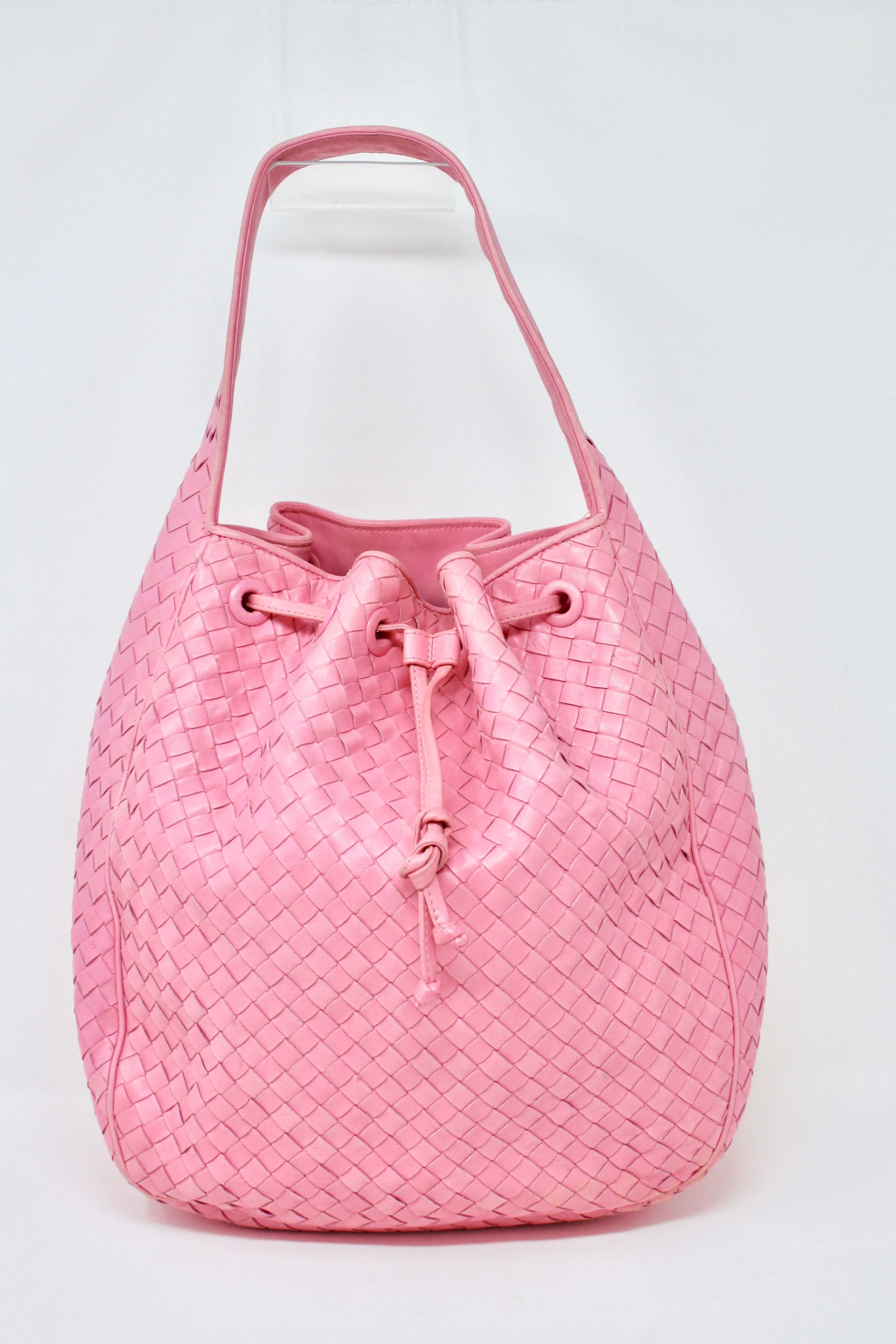 BOTTEGA VENETA Pink Large Intrecciato Shoulder Bag