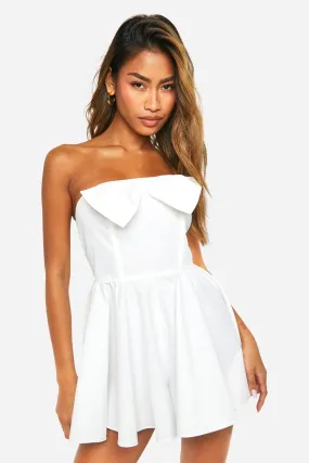 Bow Detail Bandeau Skort Romper