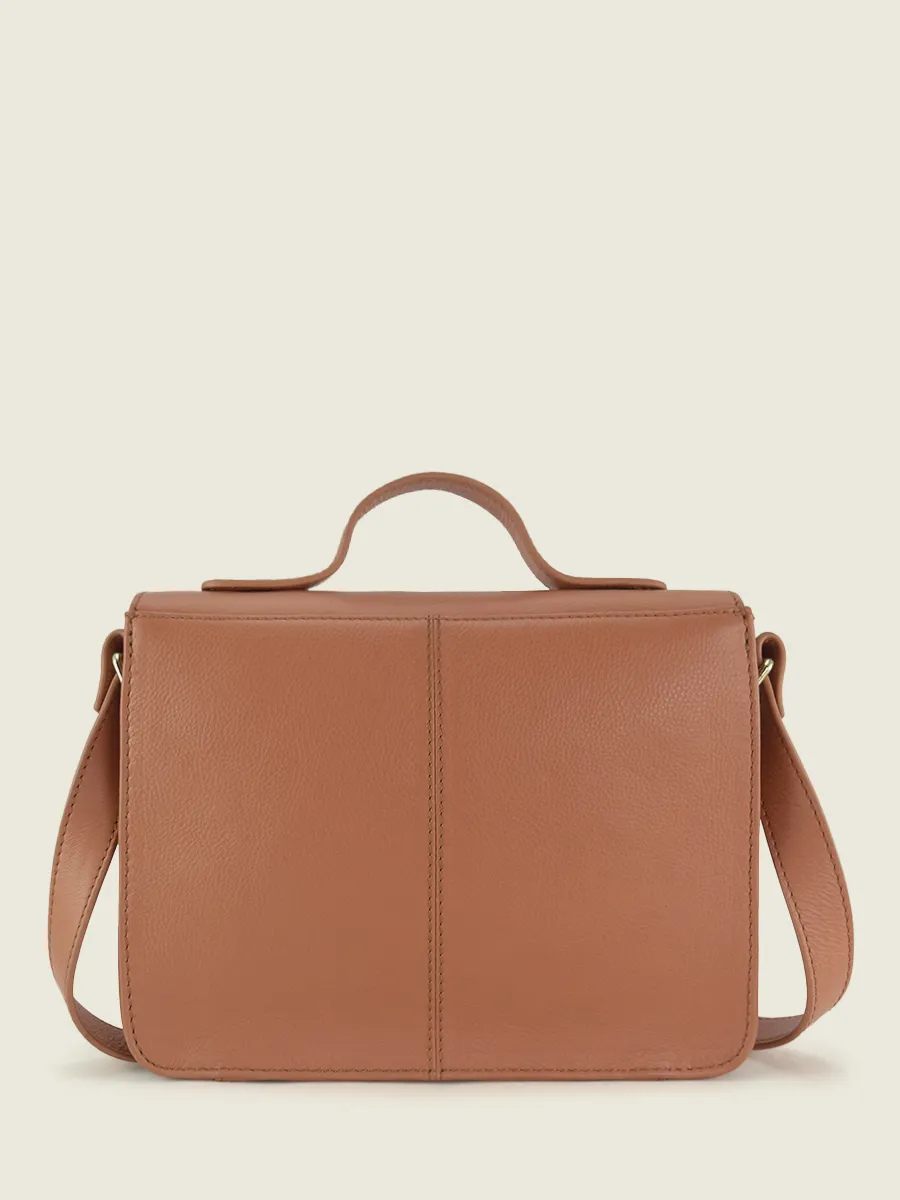 Brown Leather Cross-Body Bag for Women - Mademoiselle George Art Deco Caramel | PAUL MARIUS