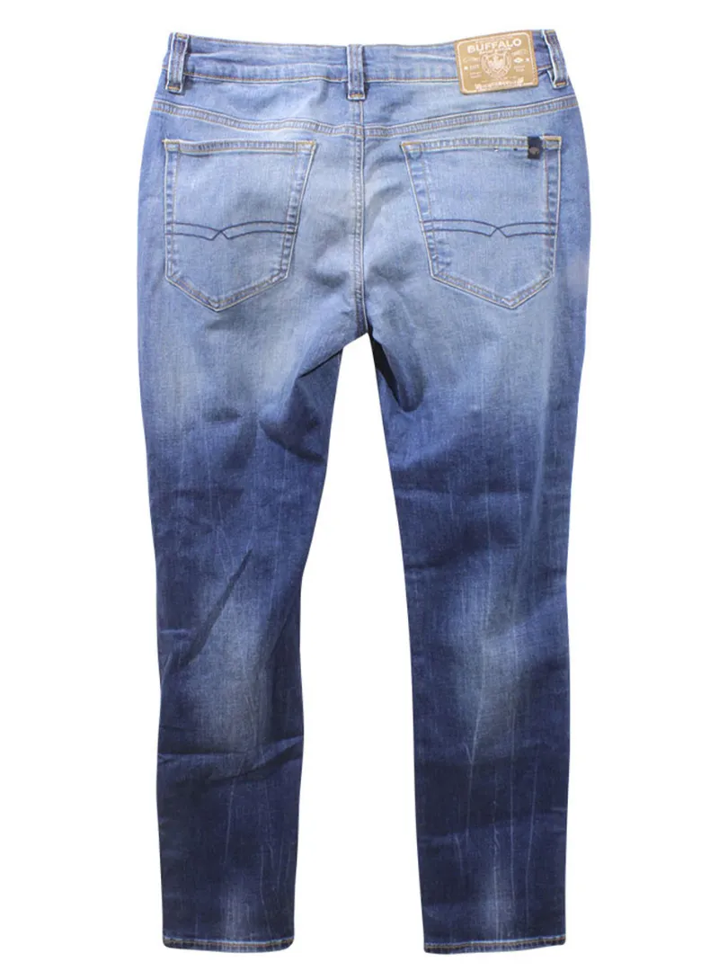 Buffalo By David Bitton Men's Slim Ash Jeans Indigo Crinkled/Softly Sanded 36x32