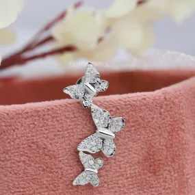 Butterfly  Cut Lab Grown Diamond Drop Earrings