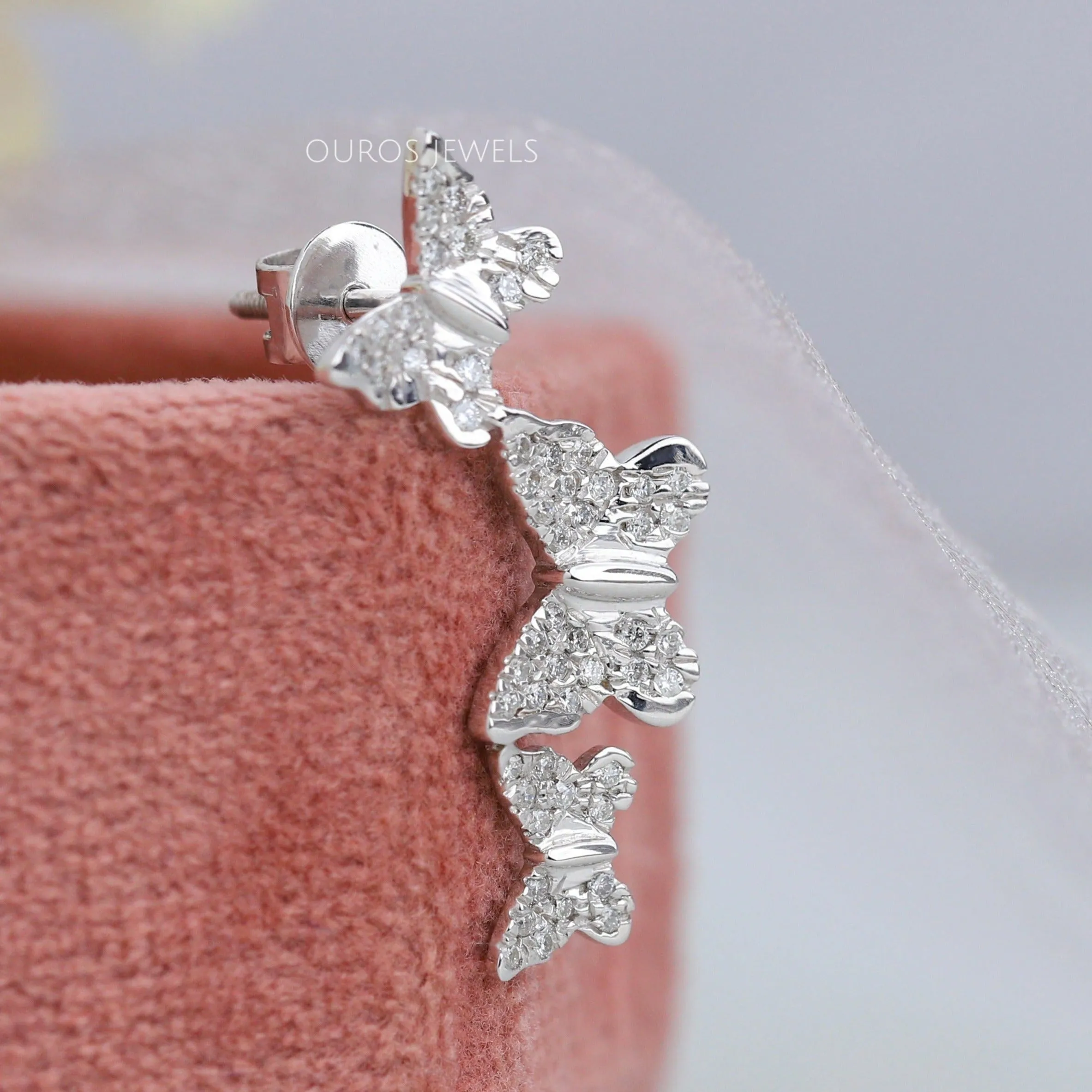 Butterfly  Cut Lab Grown Diamond Drop Earrings