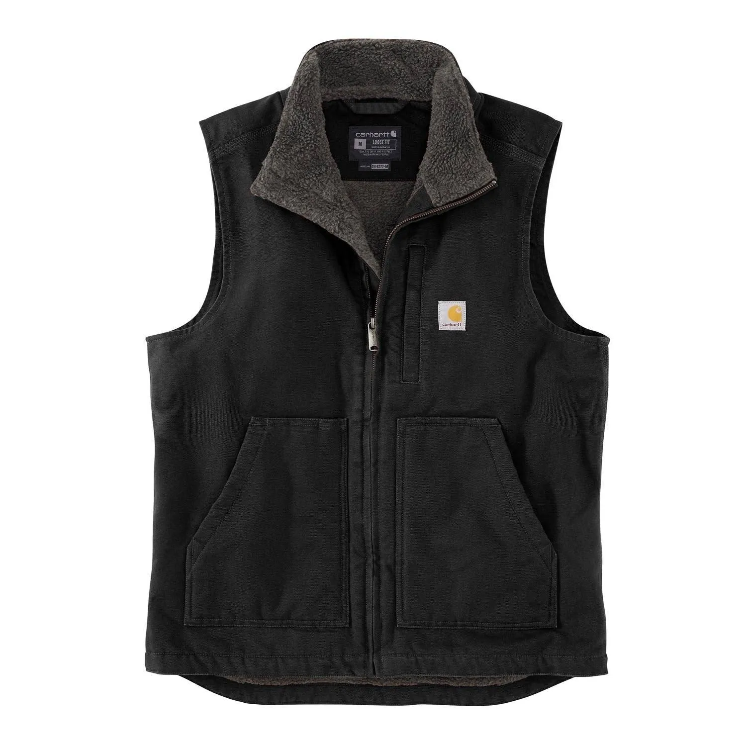 Carhartt Loose Fit Washed Duck Sherpa-Lined Mock-Neck Vest