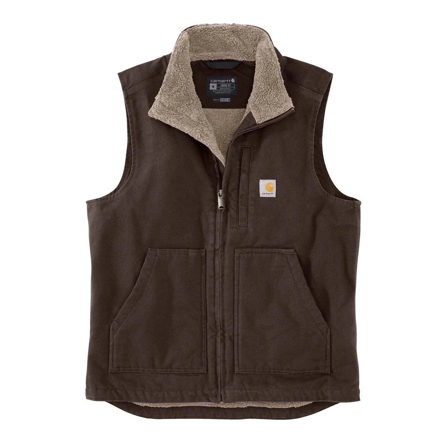 Carhartt Loose Fit Washed Duck Sherpa-Lined Mock-Neck Vest