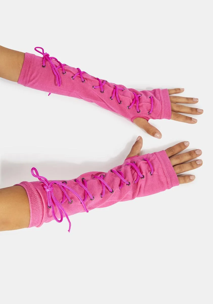 Carried Away Lace Up Gloves-