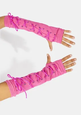 Carried Away Lace Up Gloves-