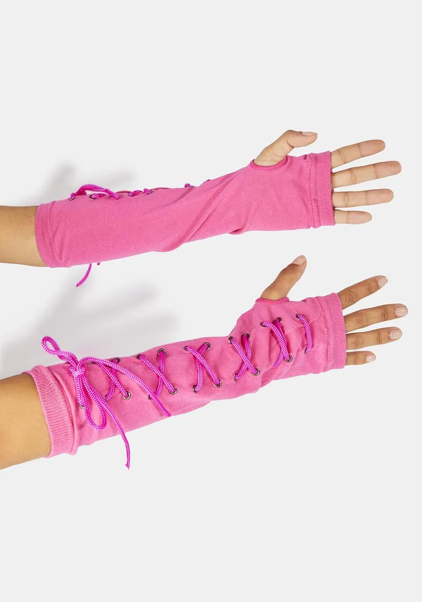 Carried Away Lace Up Gloves-