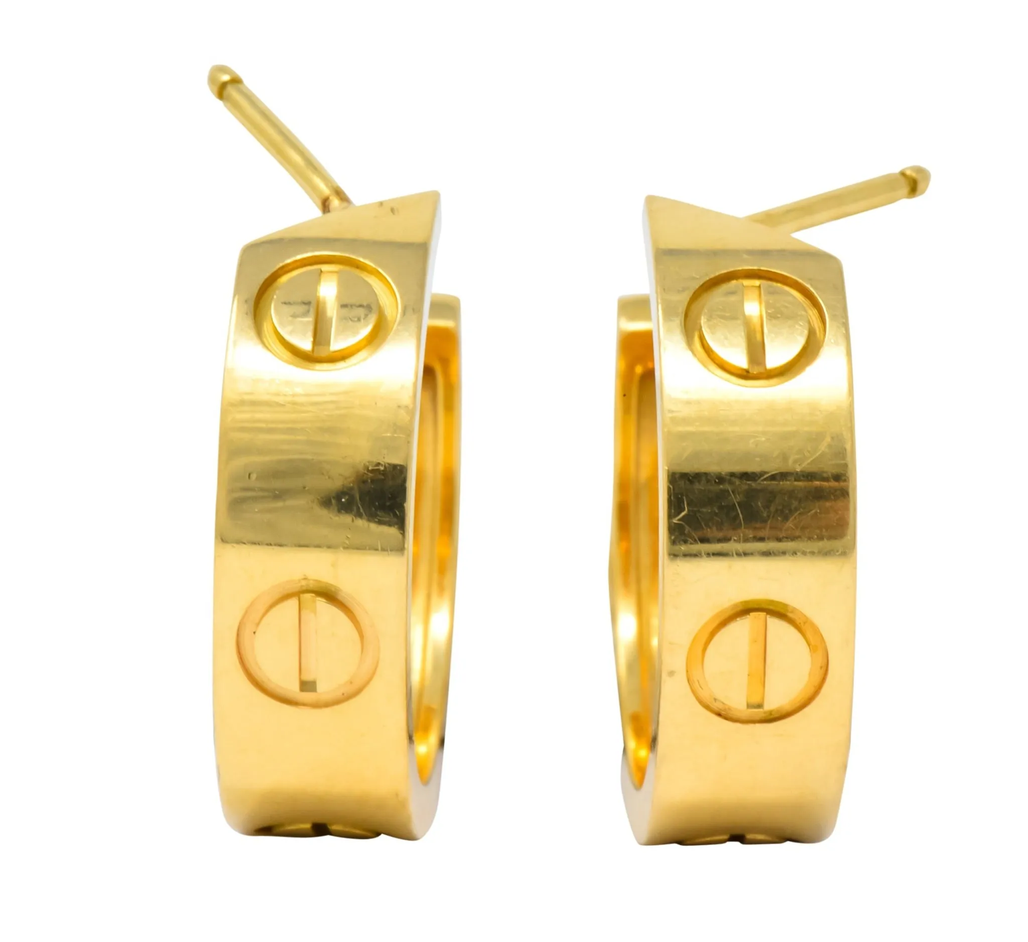 Cartier 18 Karat Gold Love Hoop Earrings