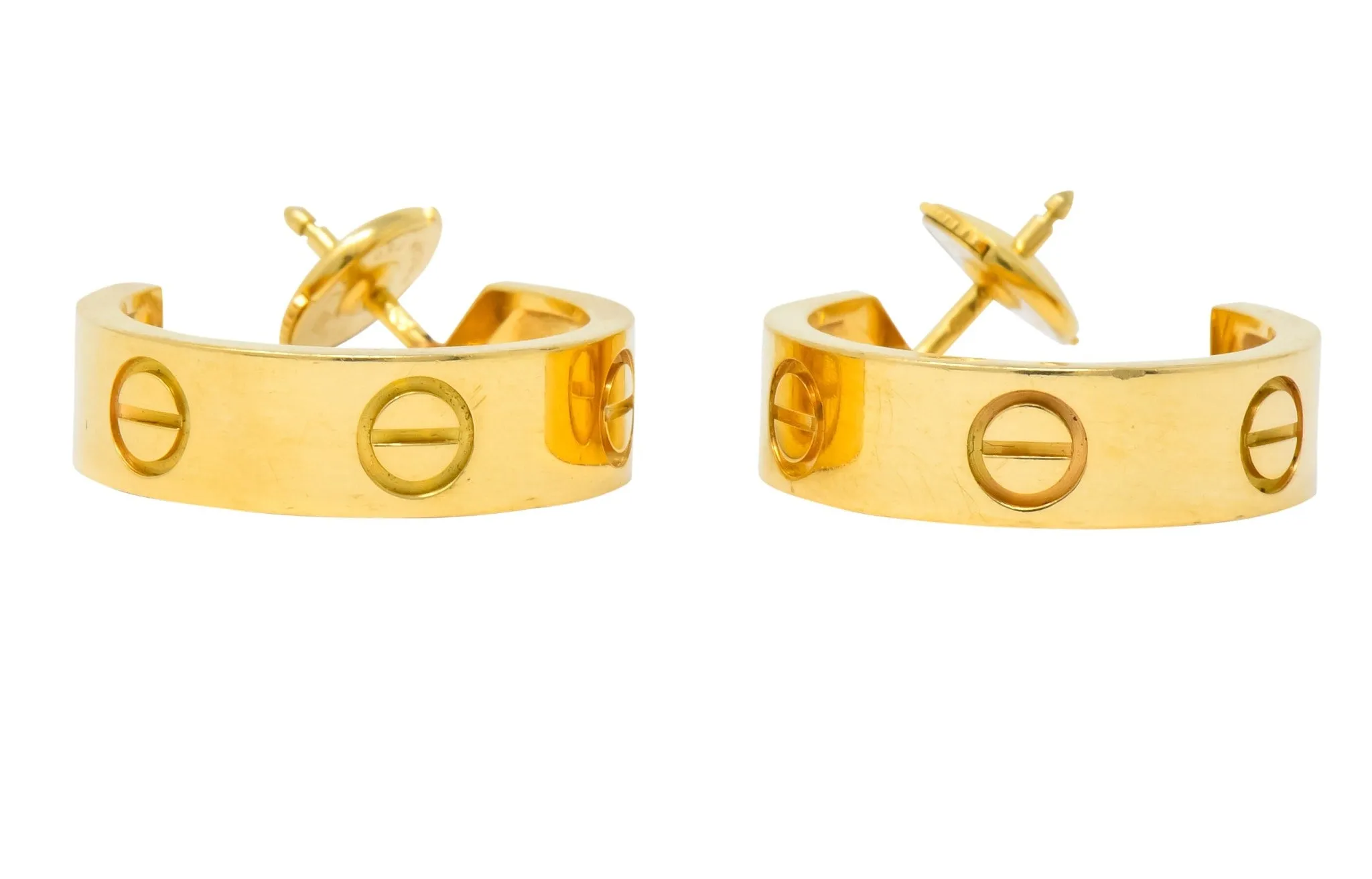 Cartier 18 Karat Gold Love Hoop Earrings