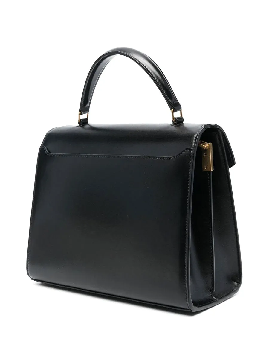 Cassandra Medium Top Handle Bag in Shiny Leather