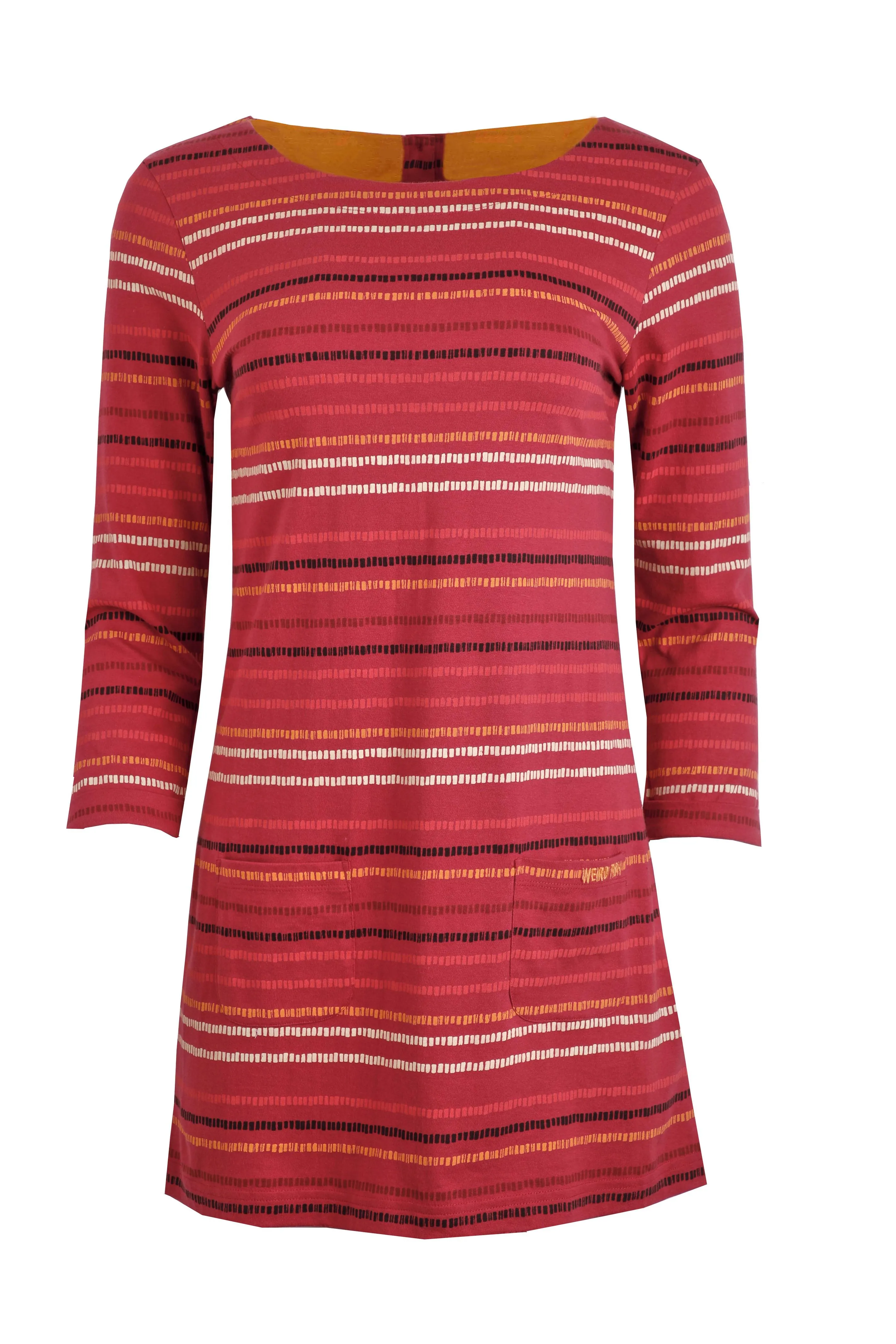 Charlotte Organic Cotton Printed Jersey Tunic Dark Pink