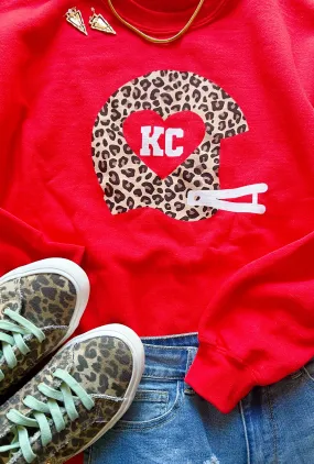 Cheetah Print Helmet Crew Neck Sweatshirt