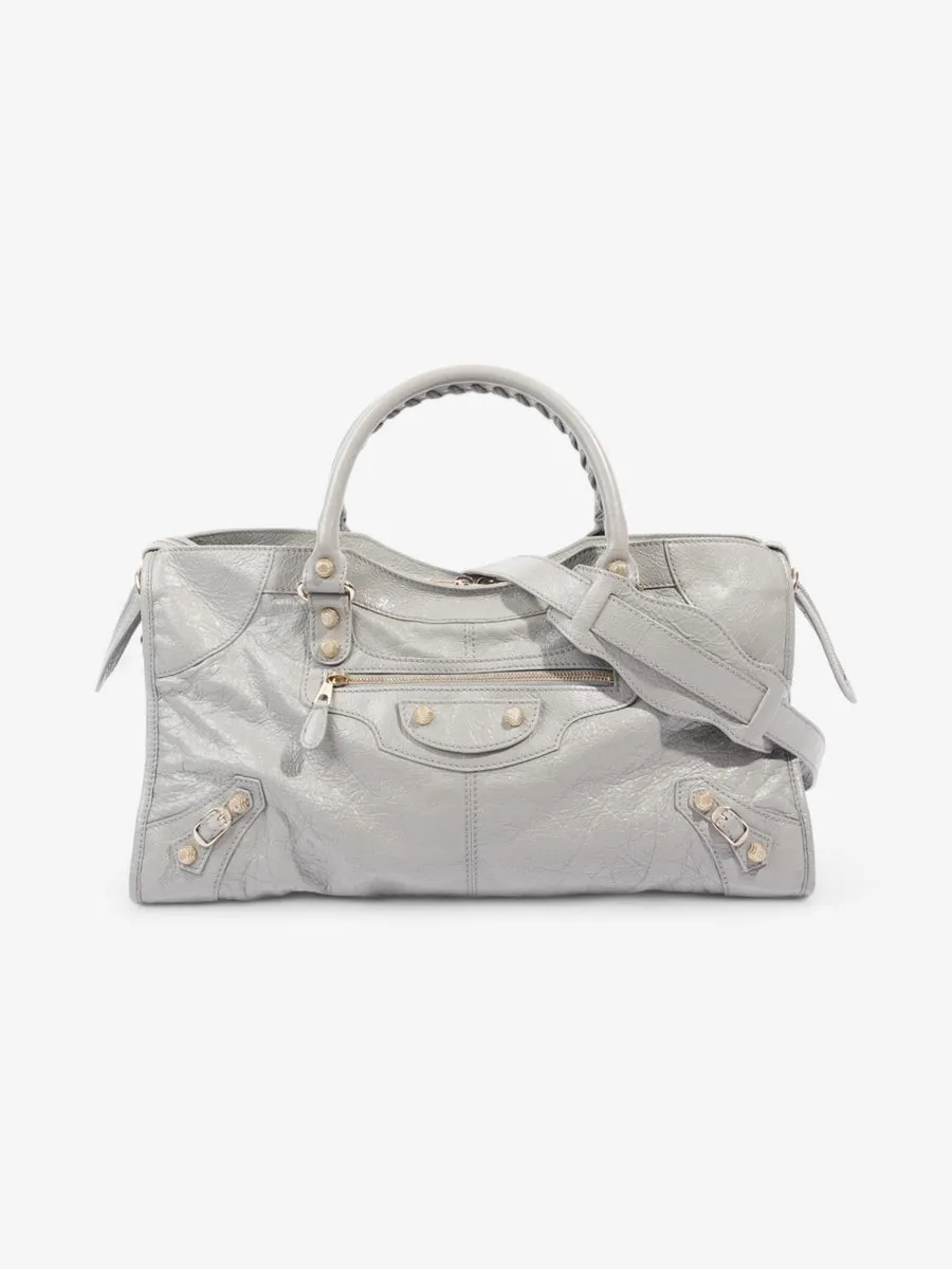 Classic City Bag Grey Calfskin Leather