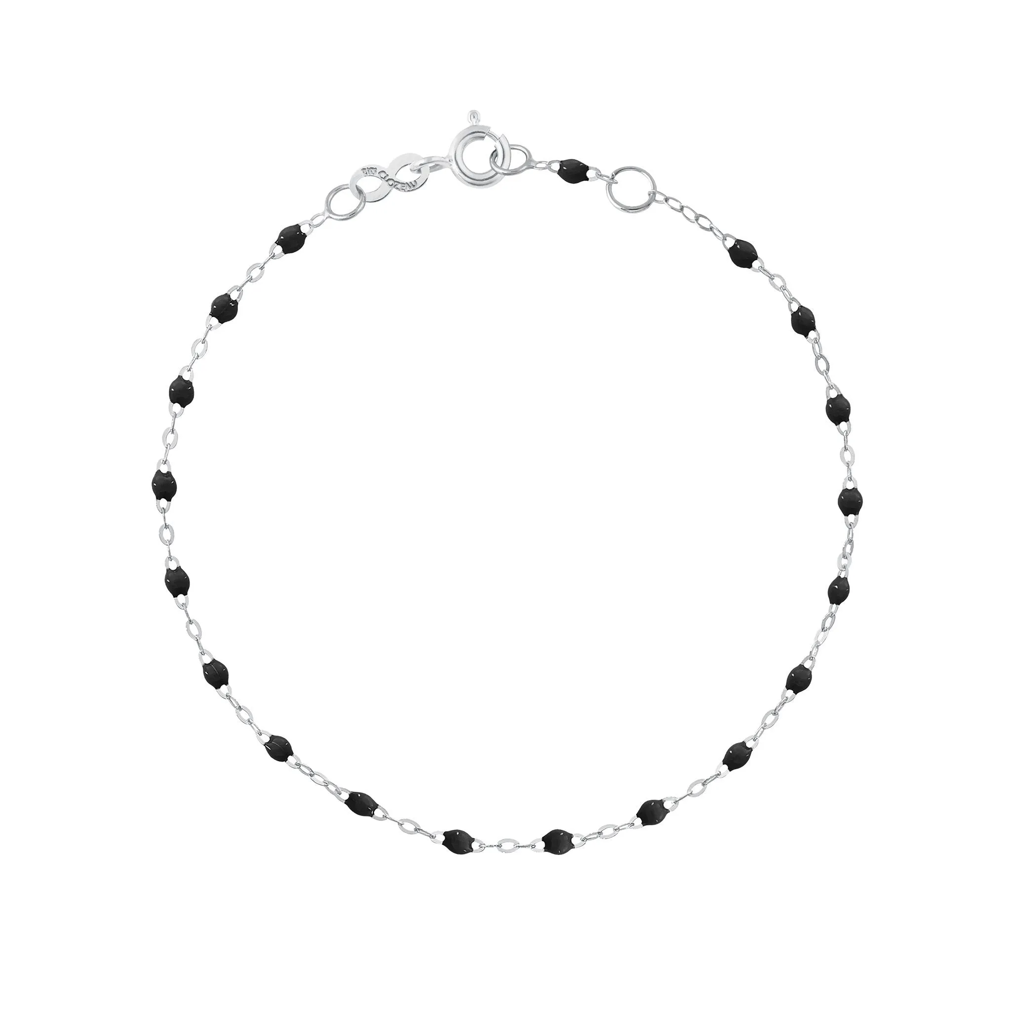 Classic Gigi Black bracelet, White Gold, 7.5