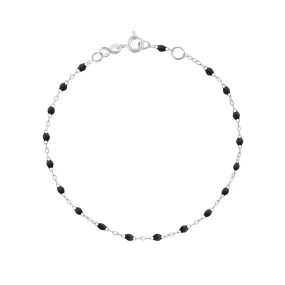 Classic Gigi Black bracelet, White Gold, 7.5