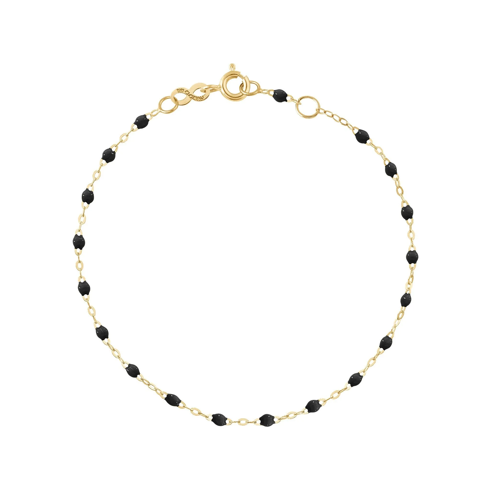 Classic Gigi Black bracelet, Yellow Gold, 5.9