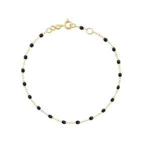 Classic Gigi Black bracelet, Yellow Gold, 5.9