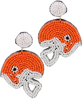 Clemson Helmet Seed Bead Earrings