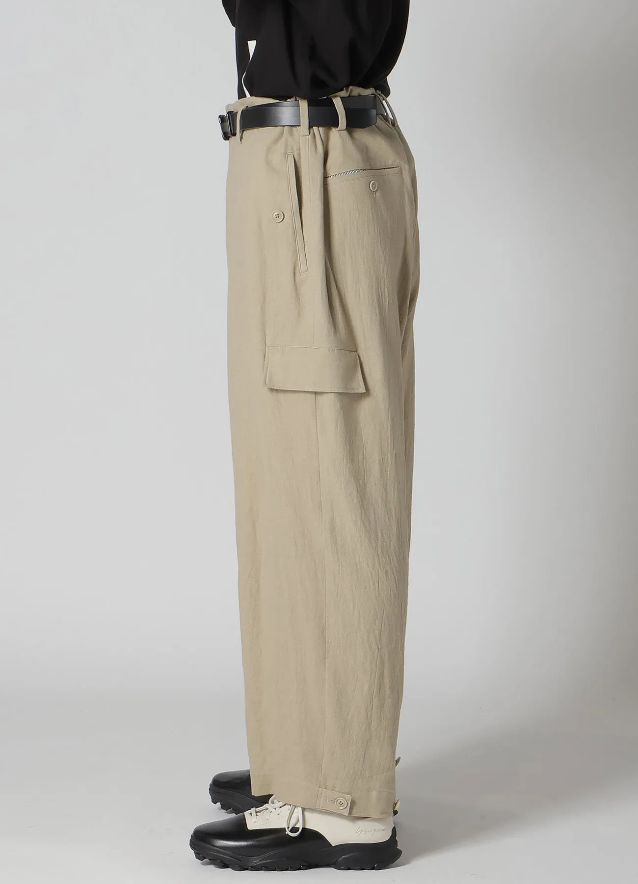 COTTON LINEN VIYELLA WIDE PANTS WITH TAB