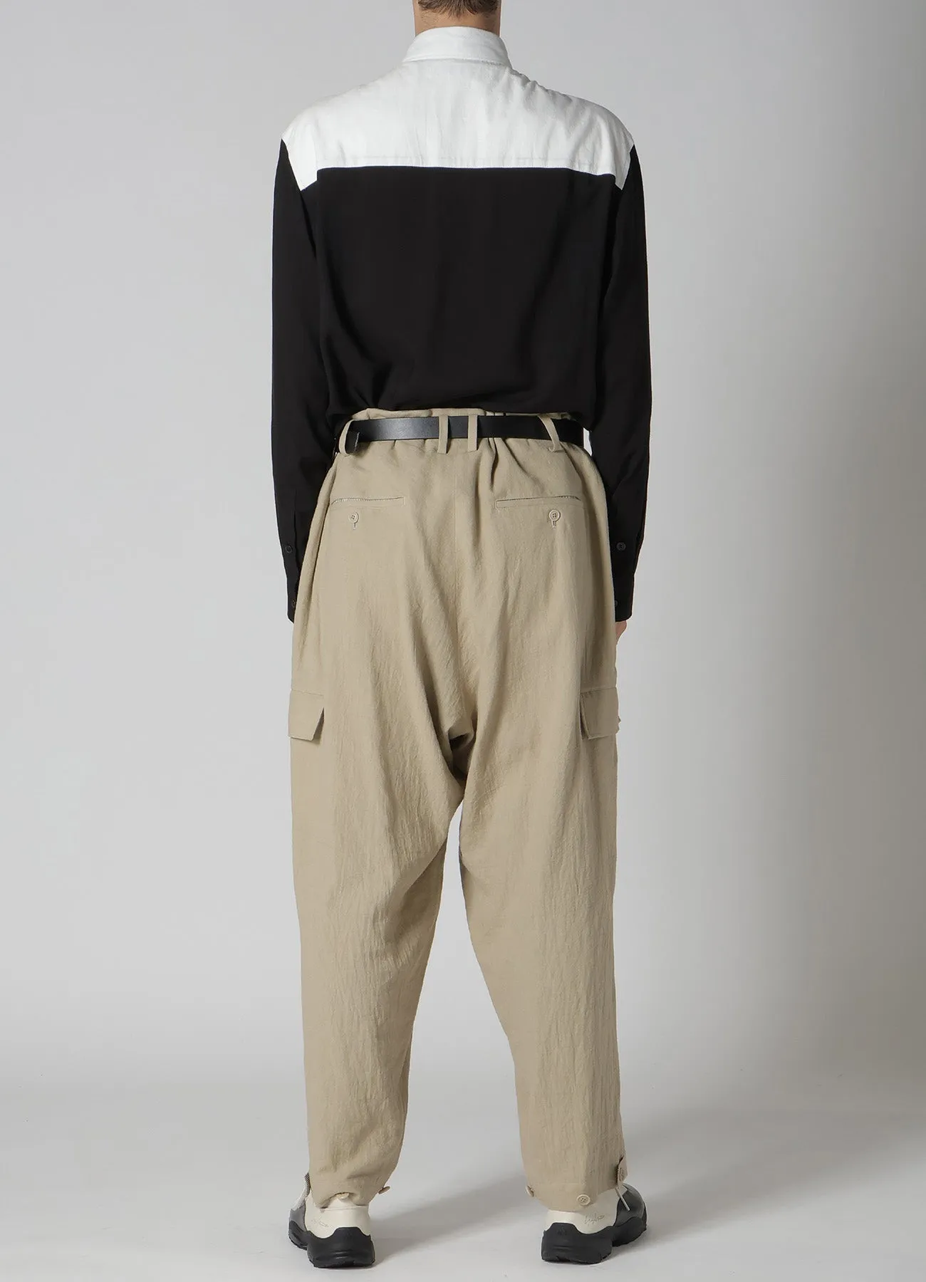 COTTON LINEN VIYELLA WIDE PANTS WITH TAB