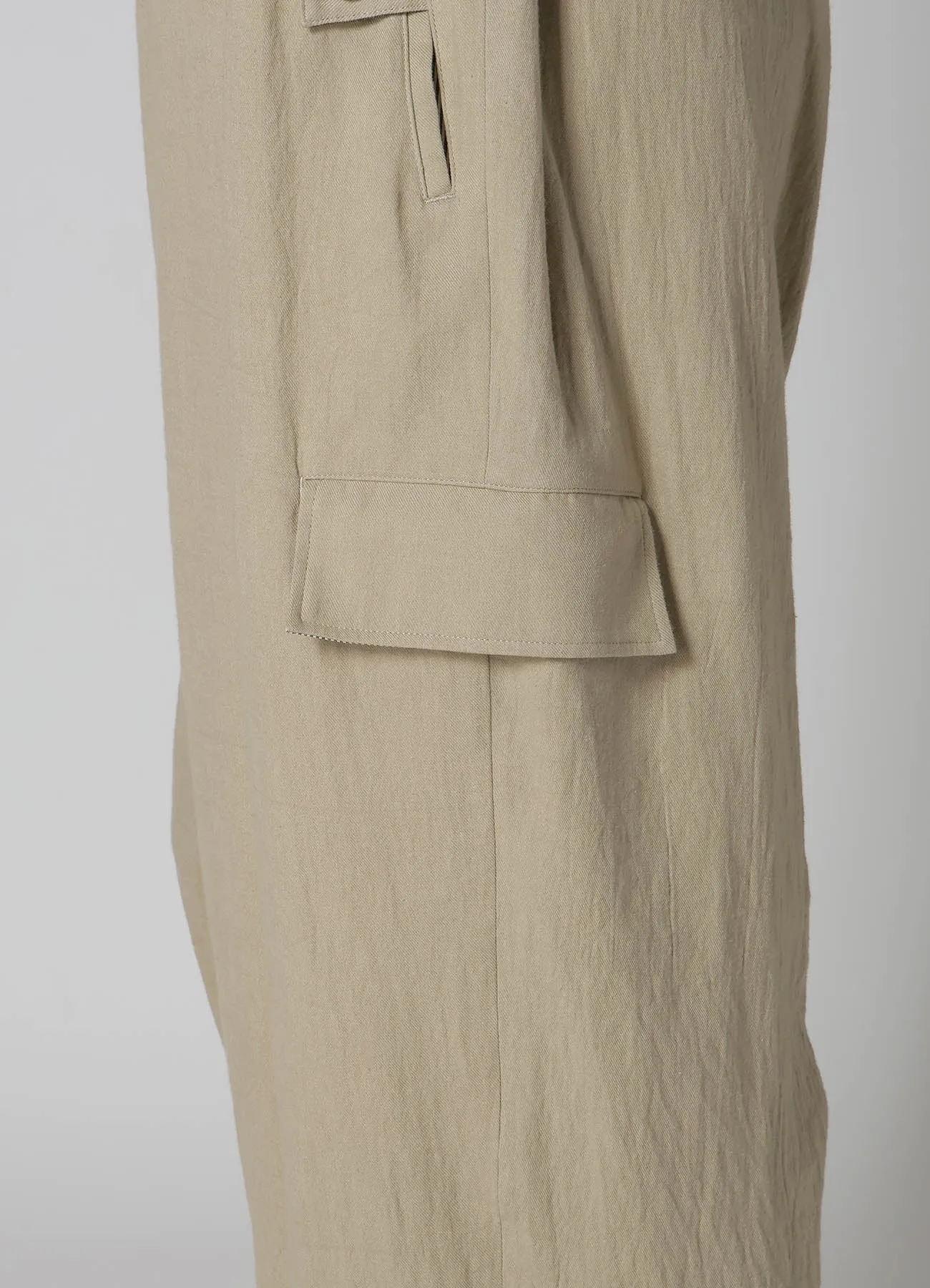 COTTON LINEN VIYELLA WIDE PANTS WITH TAB