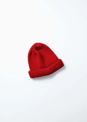 Cotton Roll Up Beanie - Red