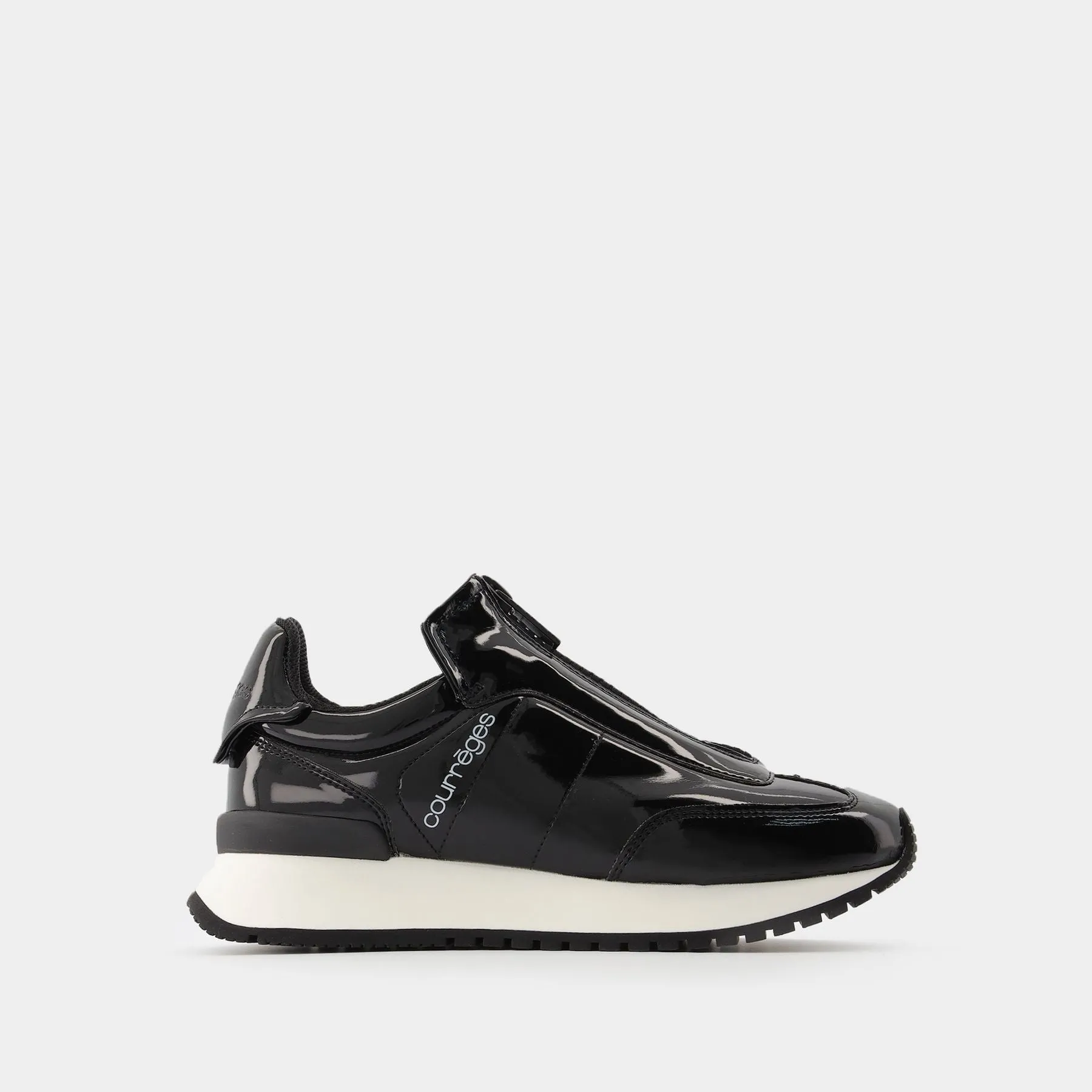 Courreges  Vanished Zip Sneakers in Black PVC