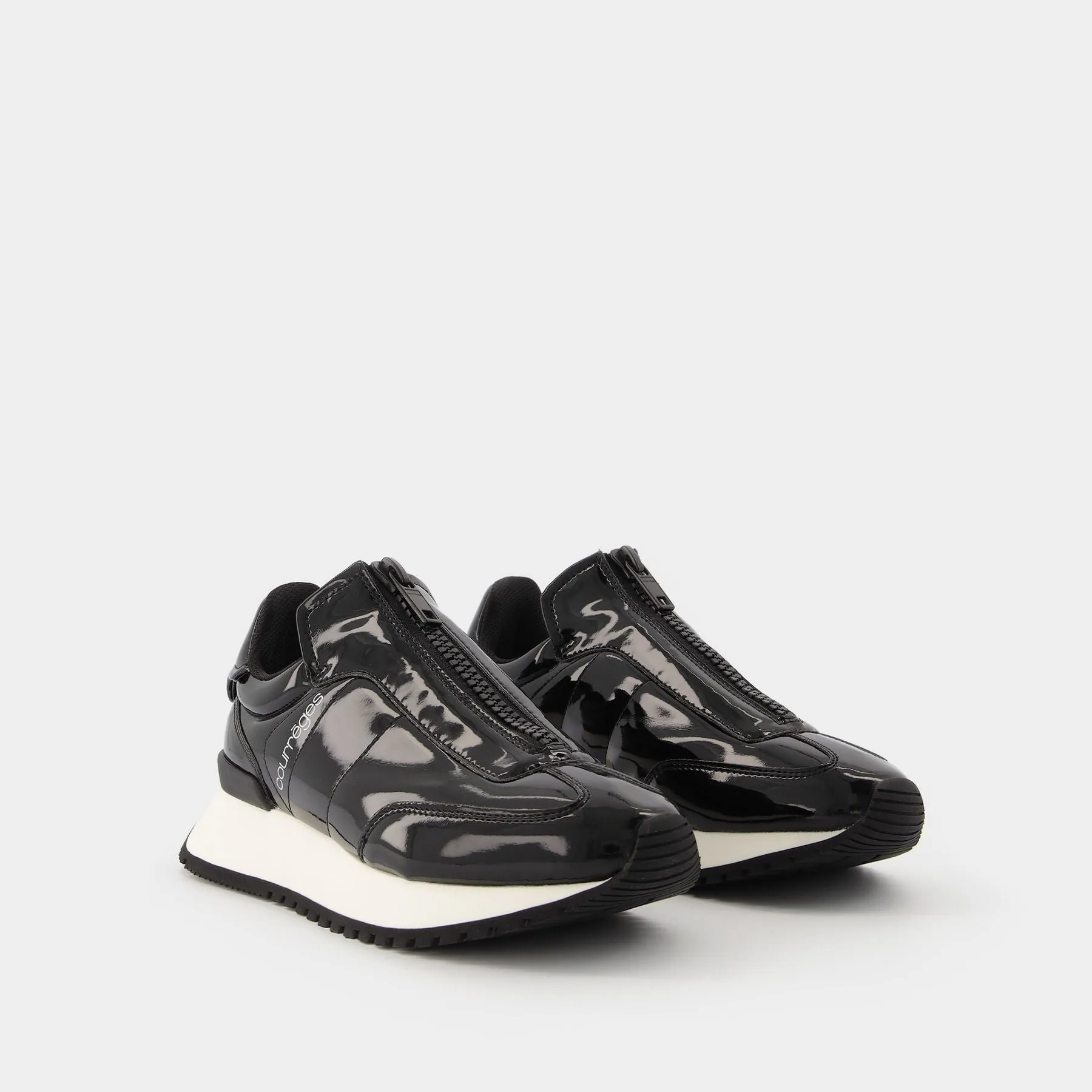 Courreges  Vanished Zip Sneakers in Black PVC