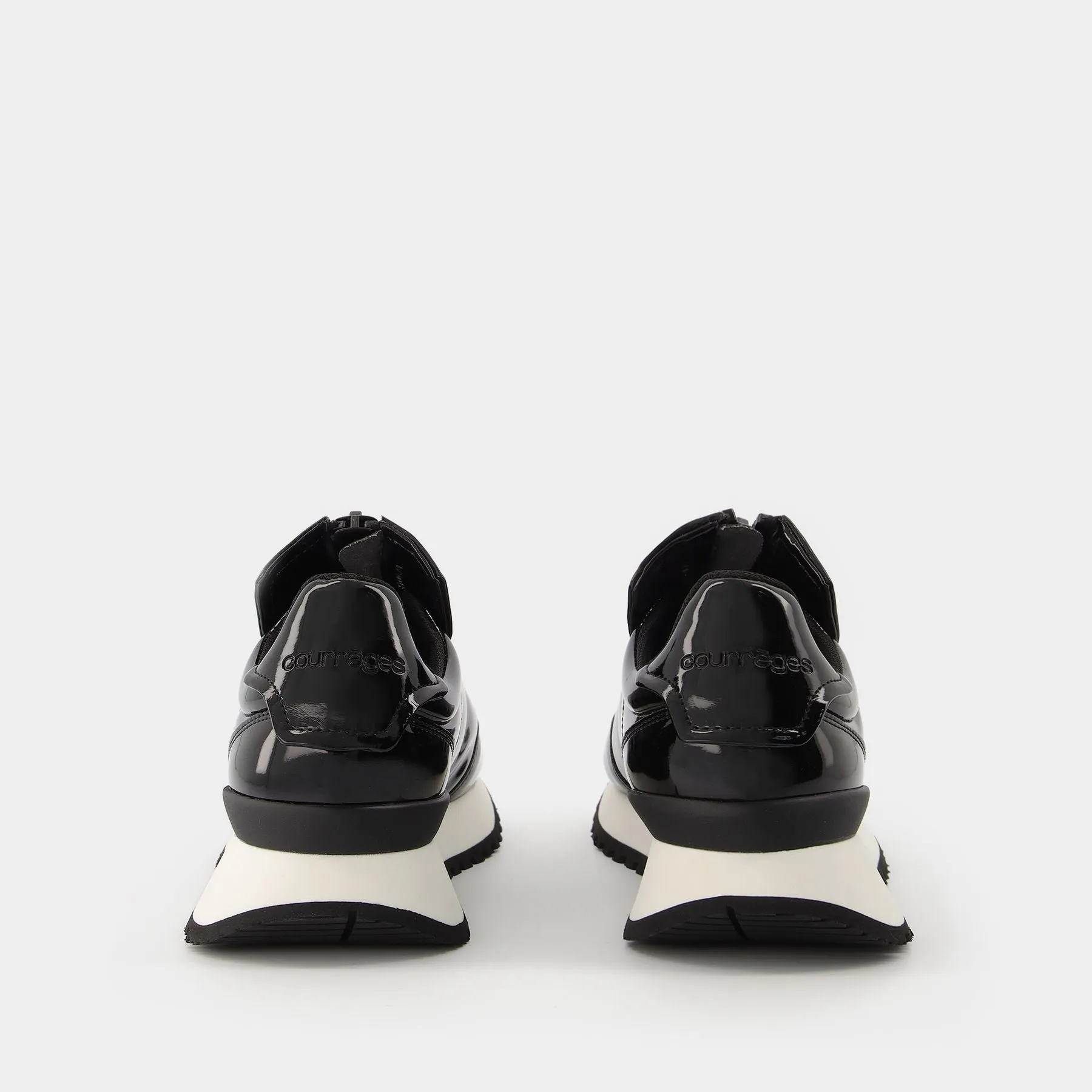 Courreges  Vanished Zip Sneakers in Black PVC