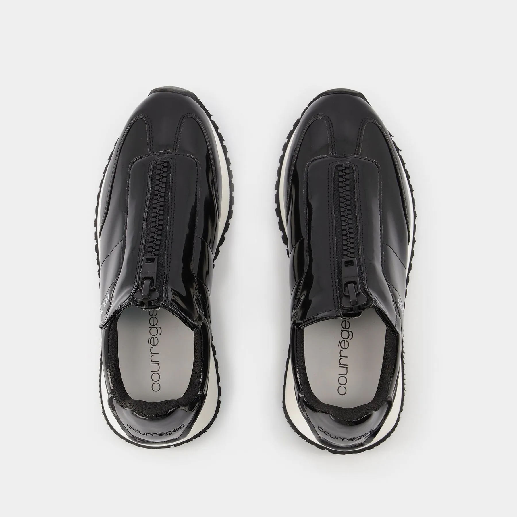 Courreges  Vanished Zip Sneakers in Black PVC