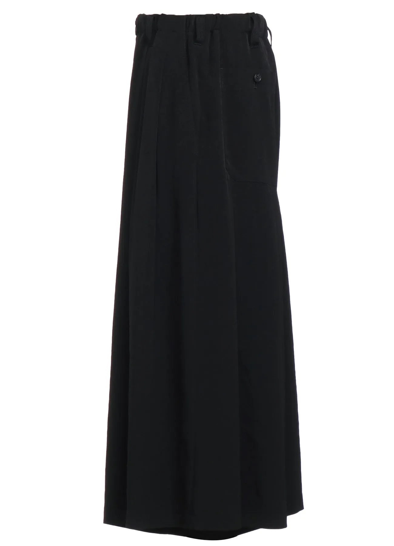 CREPE DE CHINE CROPPED WIDE PANTS WITH GUSSETED FLAP POCKET