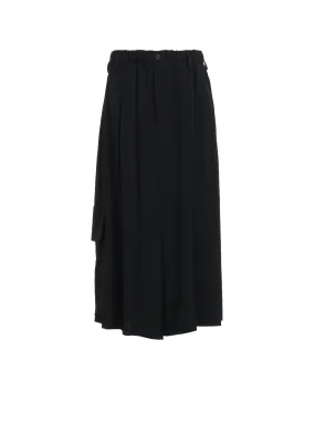 CREPE DE CHINE CROPPED WIDE PANTS WITH GUSSETED FLAP POCKET