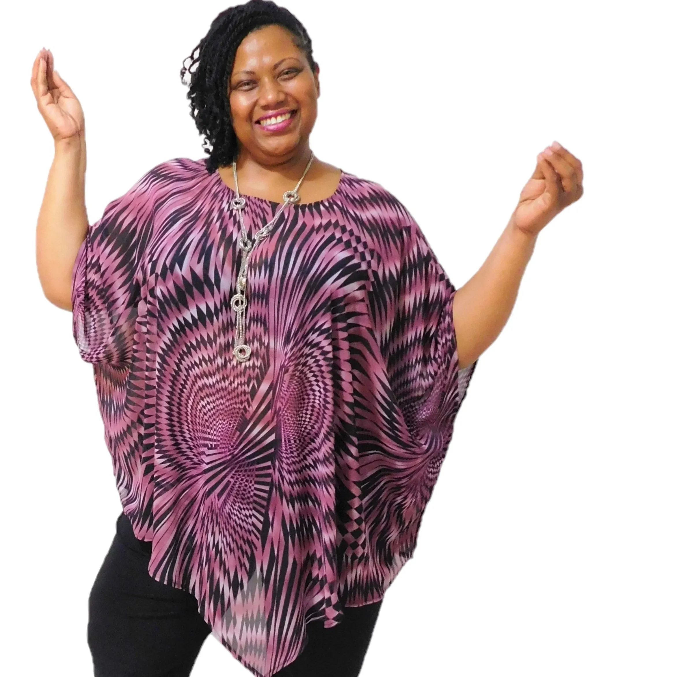 Crepe Print Plus Size Tunic Top