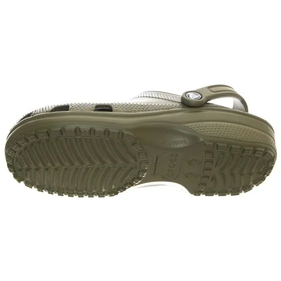 CROCS Mens Classic Sabot Army Green Sandals