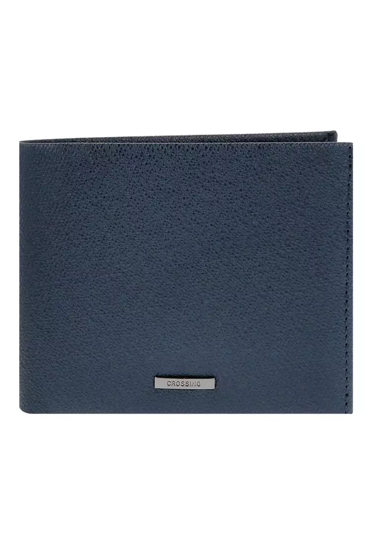 CROSSING Crossing Elite Bi-fold Leather Wallet With Flap And Coin Pouch RFID - Jeans