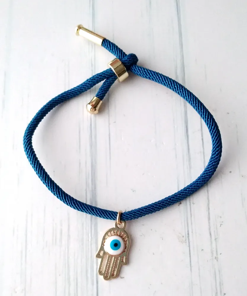 Dani Evil Eye Hand Corded Slider Bracelet