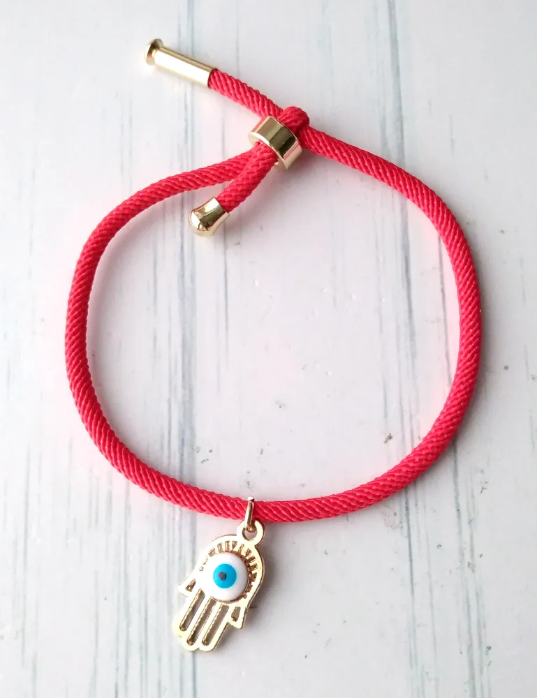 Dani Evil Eye Hand Corded Slider Bracelet