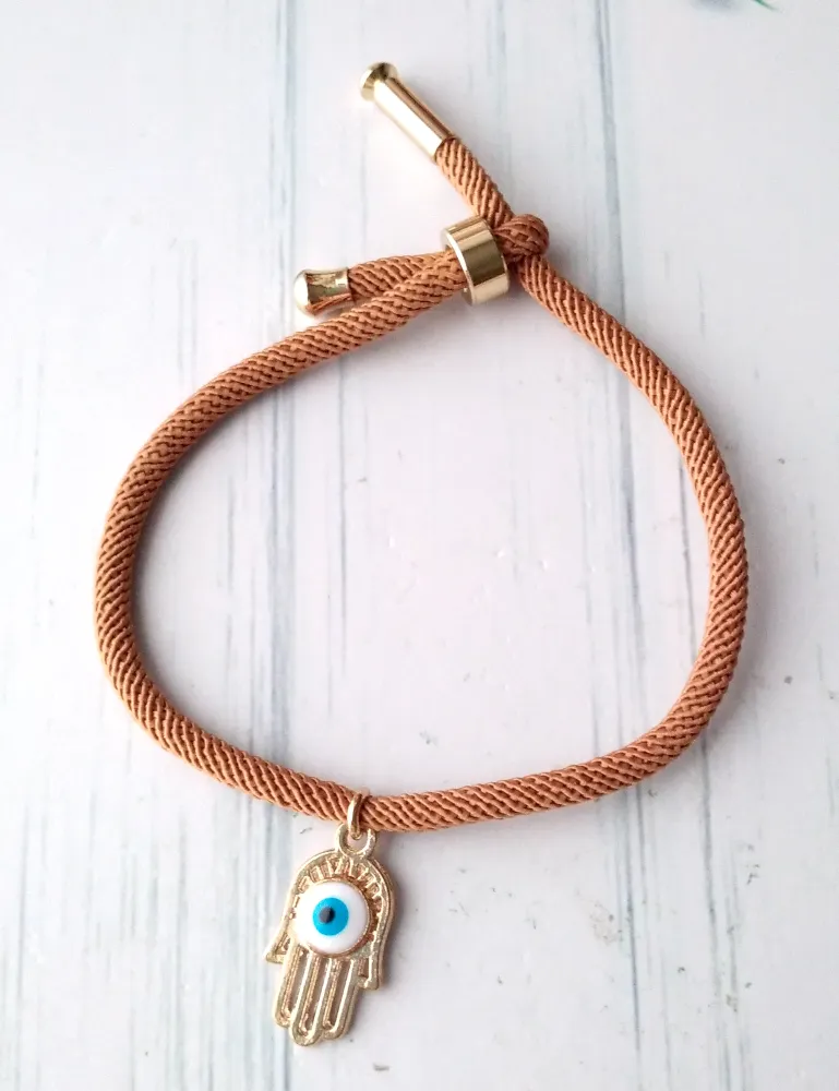 Dani Evil Eye Hand Corded Slider Bracelet