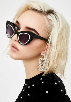 Dark Blindin' Glam Rhinestone Sunglasses-